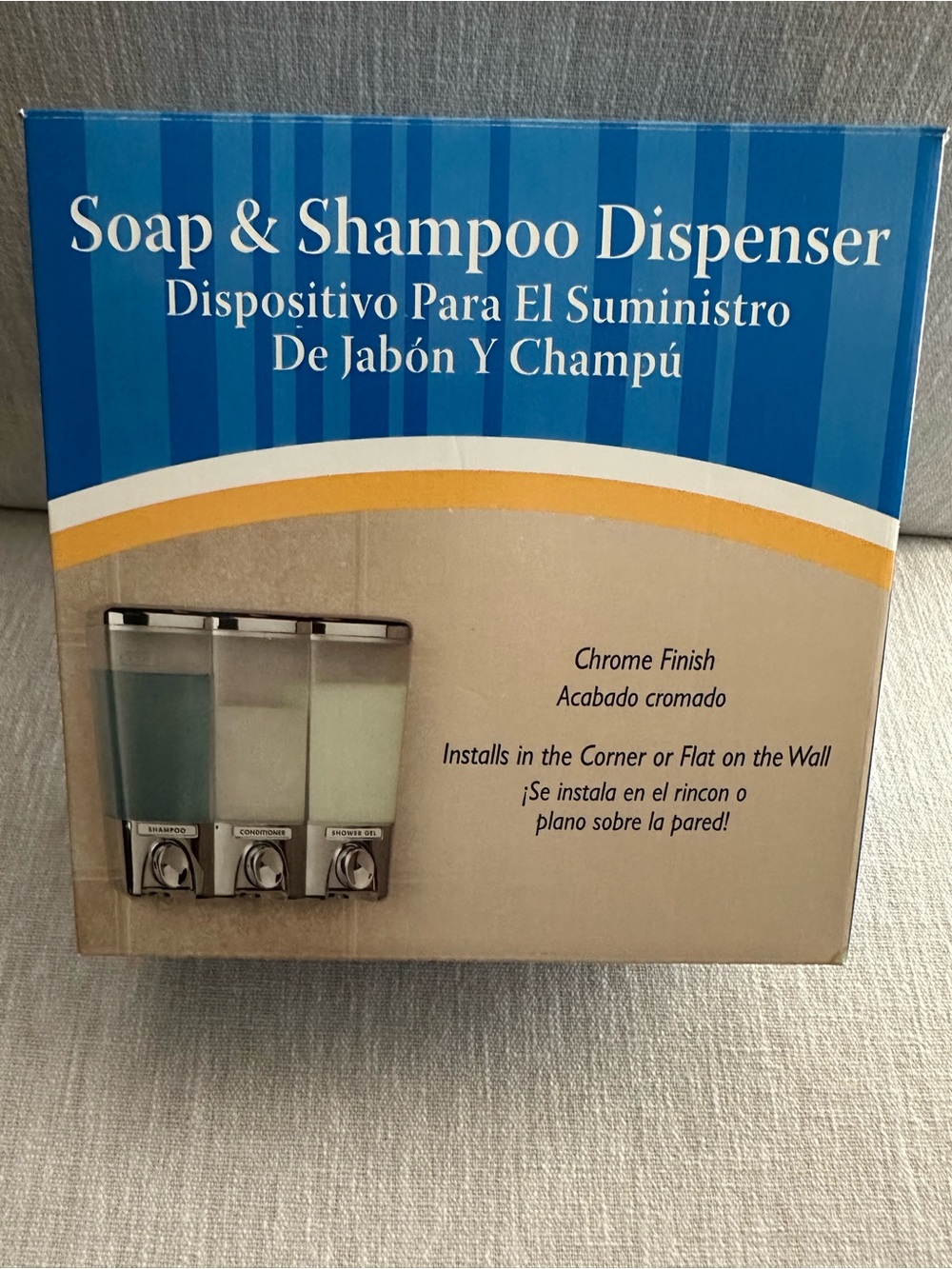 3 Chamber Shower Dispenser Chrome Finish Wall Mount